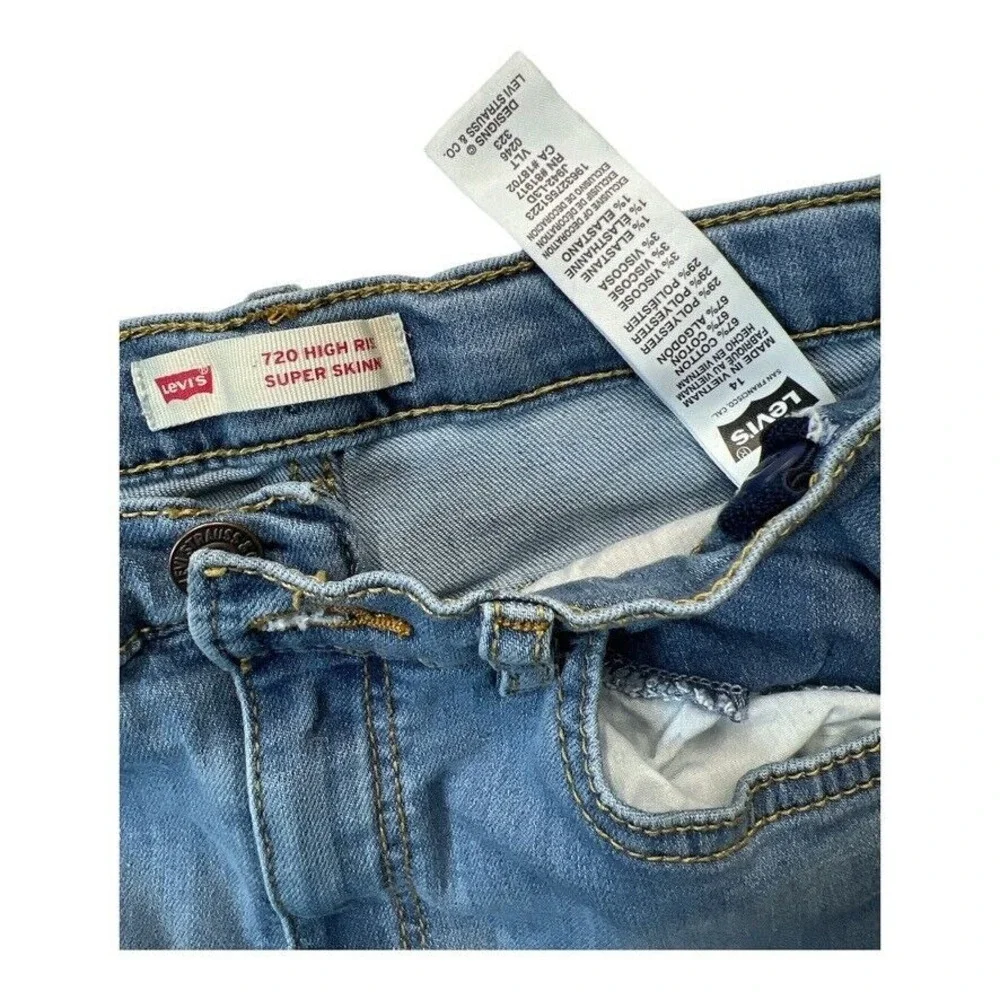 Levi's Girls 720 High Rise Super Skinny Jeans Size 14‎ Blue Denim